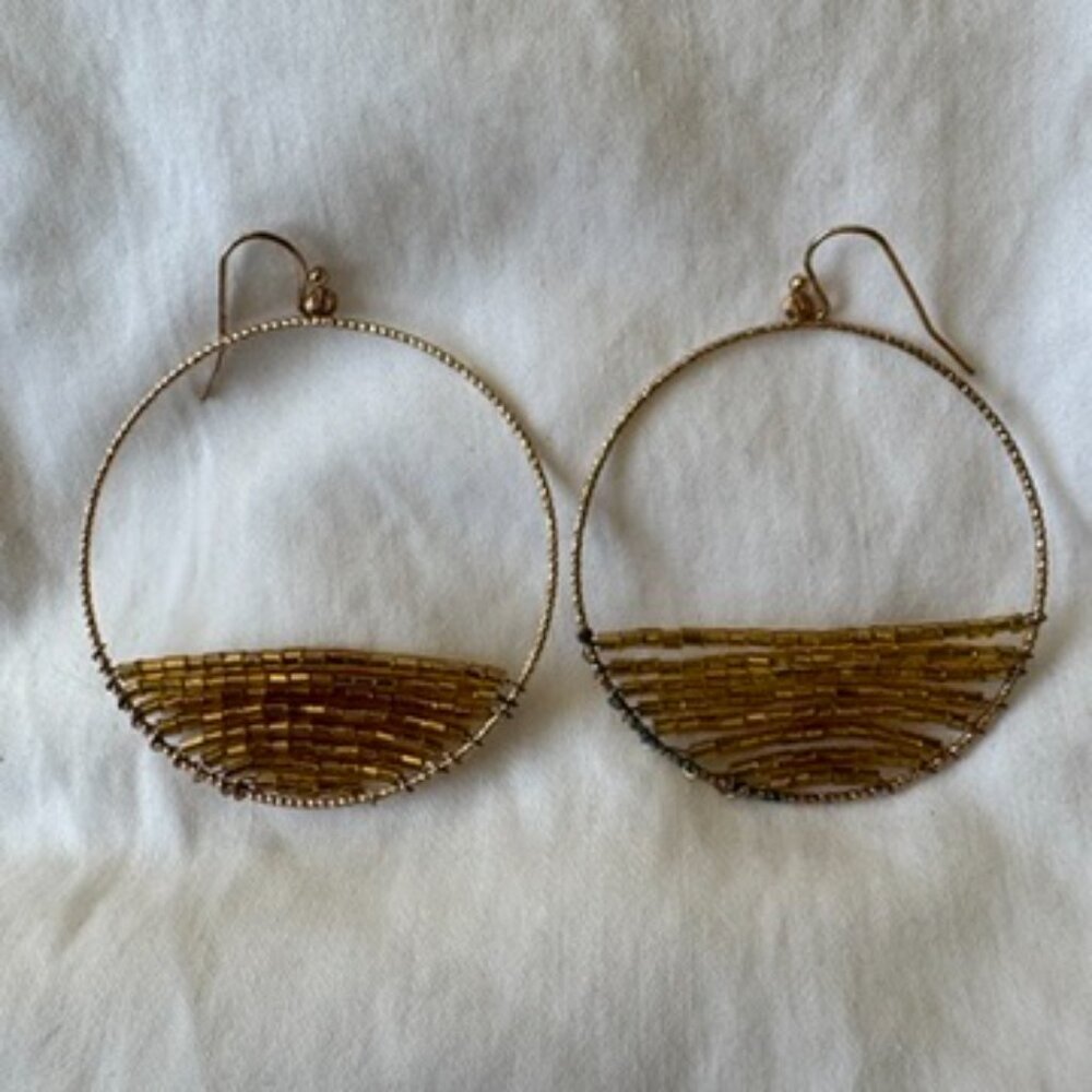 Panacea gold beaded earring